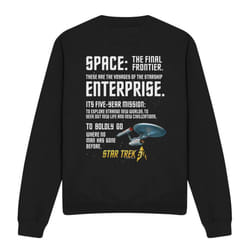 Star Trek Unisex Adult Intro Sweatshirt - M, Black