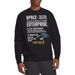 Star Trek Unisex Adult Intro Sweatshirt - M, Black