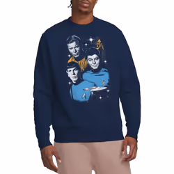 Star Trek Unisex Adult All Star Crew Sweatshirt - XXL, Navy
