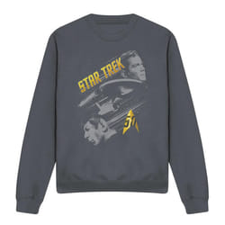 Star Trek Unisex Adult 50 Year Frontier Sweatshirt - L, Charcoal