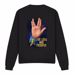 Star Trek Unisex Adult LLAP 50 Sweatshirt - XXL, Black