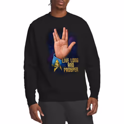 Star Trek Unisex Adult LLAP 50 Sweatshirt - XXL, Black
