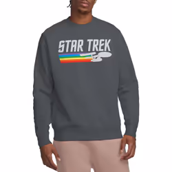 Star Trek Unisex Adult Rainbow Trail Sweatshirt - XL, Charcoal