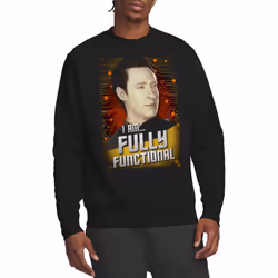 Star Trek Unisex Adult Fully Functional Sweatshirt - M, Black