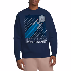 Star Trek Unisex Adult Starfleet Recruitment Poster Sweatshirt - S, Navy