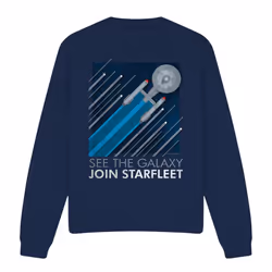 Star Trek Unisex Adult Starfleet Recruitment Poster Sweatshirt - XXL, Navy