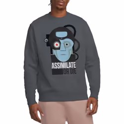 Star Trek Unisex Adult Assimilate or Die Sweatshirt - XXL, Charcoal