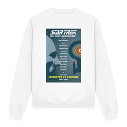 Star Trek Unisex Adult The Next Generation Season 1 Episode 1 Sweatshirt - L, White