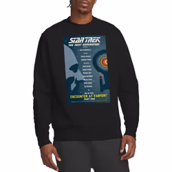 Star Trek Unisex Adult The Next Generation Season 1 Episode 1 Sweatshirt - XXL, Black