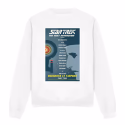Star Trek Unisex Adult The Next Generation Season 1 Episode 2 Sweatshirt - XXL, White
