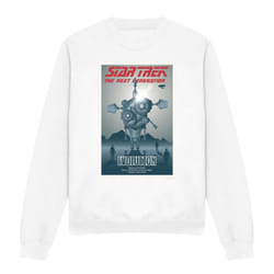 Star Trek Unisex Adult The Next Generation Season 3 Episode 1 Sweatshirt - XL, White