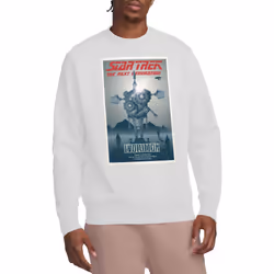 Star Trek Unisex Adult The Next Generation Season 3 Episode 1 Sweatshirt - XXL, White