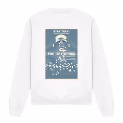 Star Trek Unisex Adult The Next Generation Season 3 Episode 16 Sweatshirt - XL, White
