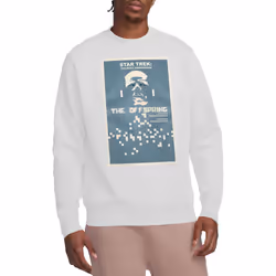 Star Trek Unisex Adult The Next Generation Season 3 Episode 16 Sweatshirt - XL, White