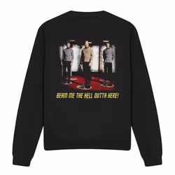 Star Trek Unisex Adult Beam Me Out Sweatshirt - S, Black