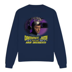 Star Trek Unisex Adult Not a Hair Dresser Sweatshirt - XL, Navy