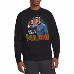 Star Trek Unisex Adult Party Like a Vulcan Sweatshirt - XXL, Black