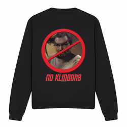 Star Trek Unisex Adult No Klingons Sweatshirt - S, Black