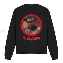 Star Trek Unisex Adult No Klingons Sweatshirt - S, Black