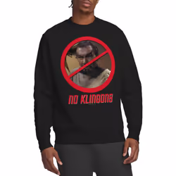 Star Trek Unisex Adult No Klingons Sweatshirt - XXL, Black