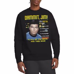 Star Trek Unisex Adult All of the Above Sweatshirt - S, Black