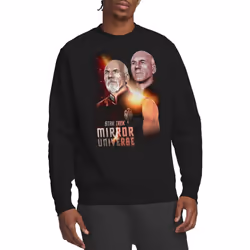 Star Trek Unisex Adult Mirror Jean-Luc Picard Sweatshirt - XXL, Black