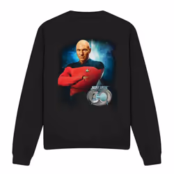Star Trek Unisex Adult 30 Jean-Luc Picard Sweatshirt - XXL, Black