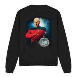Star Trek Unisex Adult 30 Jean-Luc Picard Sweatshirt - XXL, Black