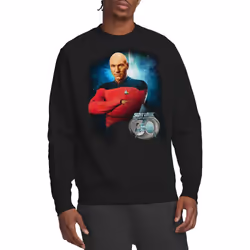 Star Trek Unisex Adult 30 Jean-Luc Picard Sweatshirt - XXL, Black
