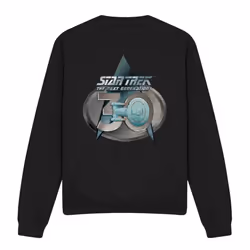 Star Trek Unisex Adult The Next Generation 30 Logo Sweatshirt - L, Black