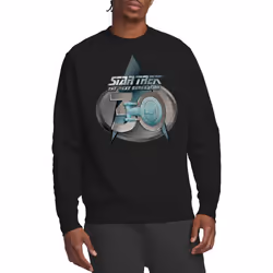 Star Trek Unisex Adult The Next Generation 30 Logo Sweatshirt - L, Black