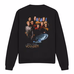 Star Trek Unisex Adult Voyager Crew Sweatshirt - L, Black