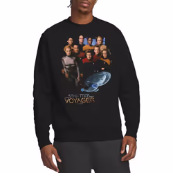 Star Trek Unisex Adult Voyager Crew Sweatshirt - L, Black