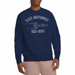 Star Trek Unisex Adult Hathaway Athletic Sweatshirt - S, Navy