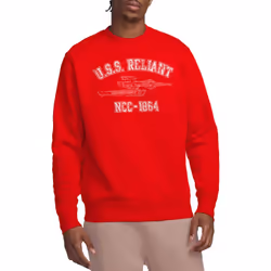 Star Trek Unisex Adult Reliant Athletic Sweatshirt - XL, Red