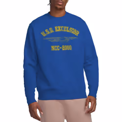 Star Trek Unisex Adult Excelsior Athletic Sweatshirt - XL, Royal Blue
