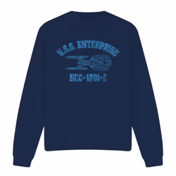 Star Trek Unisex Adult Enterprise E Athletic Sweatshirt - XXL, Navy