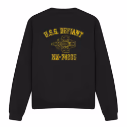 Star Trek Unisex Adult Defiant Athletic Sweatshirt - XXL, Black