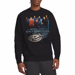Star Trek Unisex Adult Enterprise Crew Sweatshirt - XL, Black