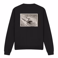 Star Trek Unisex Adult Enterprise Kanji Sweatshirt - L, Black