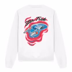 Star Trek Unisex Adult Airbrush Sweatshirt - L, White