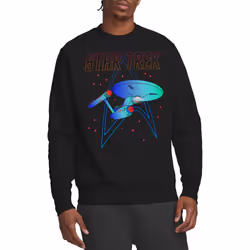Star Trek Unisex Adult Neon Sweatshirt - XL, Black