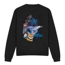 Star Trek Unisex Adult Feline Galaxy Sweatshirt - L, Black