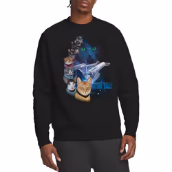 Star Trek Unisex Adult Feline Galaxy Sweatshirt - XXL, Black