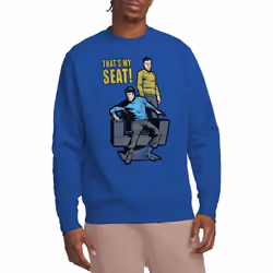 Star Trek Unisex Adult My Seat Sweatshirt - XXL, Royal Blue