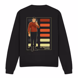 Star Trek Unisex Adult All She's Got Captain Sweatshirt - XXL, Black