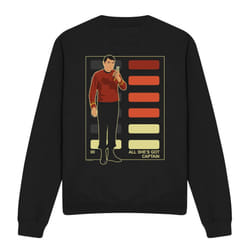 Star Trek Unisex Adult All She's Got Captain Sweatshirt - XXL, Black