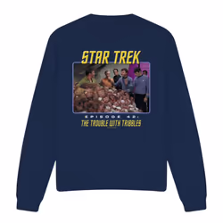 Star Trek Unisex Adult The Trouble with Tribbles Sweatshirt - L, Navy
