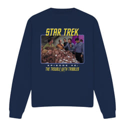 Star Trek Unisex Adult The Trouble with Tribbles Sweatshirt - XXL, Navy