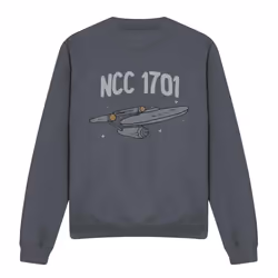 Star Trek Unisex Adult The First Enterprise Sweatshirt - S, Charcoal